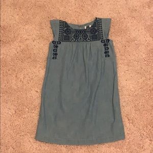 Children’s large 10-12 dress. Blue w/ embroidery.